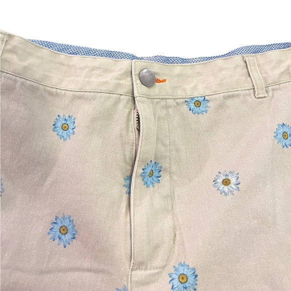 Tallia Sport Daisy Shorts | Modern Fit Stretch | Tan, Blue & Yellow | Men’s 38 - Picture 3 of 9